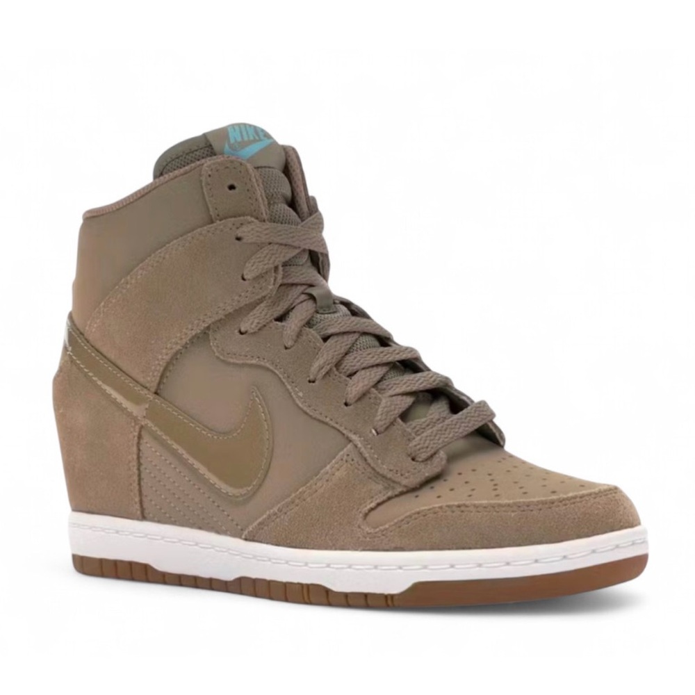 Nike SB Dunk Sky Hi Desert Camo Women’s Taupe/Green Wedge Hi Top Sneakers NEW - Picture 2 of 2